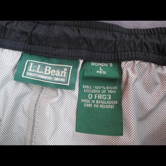 LL Bean Nylon Pants Black Size L Pull On Stretch Outdoor Comfort High Rise - Picture 3 of 14